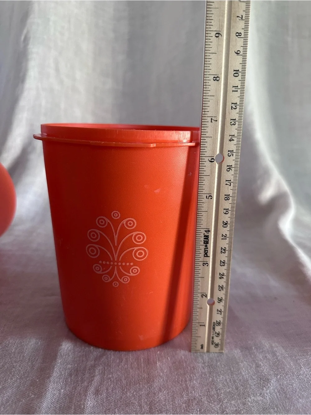 Vintage Orange Tupperware Servalier Canisters
